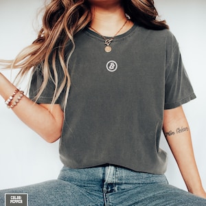 Bitcoin Shirt Comfort Colors, Minimalist Crypto Tee, Small BTC Logo, Bitcoin Trader Gift, Soft Vintage Look, Unisex Streetwear Tee, Satoshi
