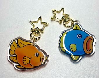 Epoxy Kine & Kirby inspired Cichlid keychains