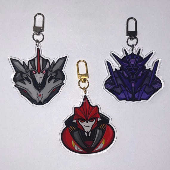 トランスフォーマー ピンバッジ TFprime Transformers Prime ] TFP Soundwave, Knock Out & Starscream Acrylic