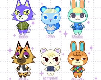 ACNH villager Keychains/Stickers