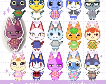 ACNH Cat villager Keychains/Stickers