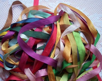 7MM 100/% VARIEGATED PURE SILK RIBBON 1//4/" WIDE COLOR # 243 8 YDS
