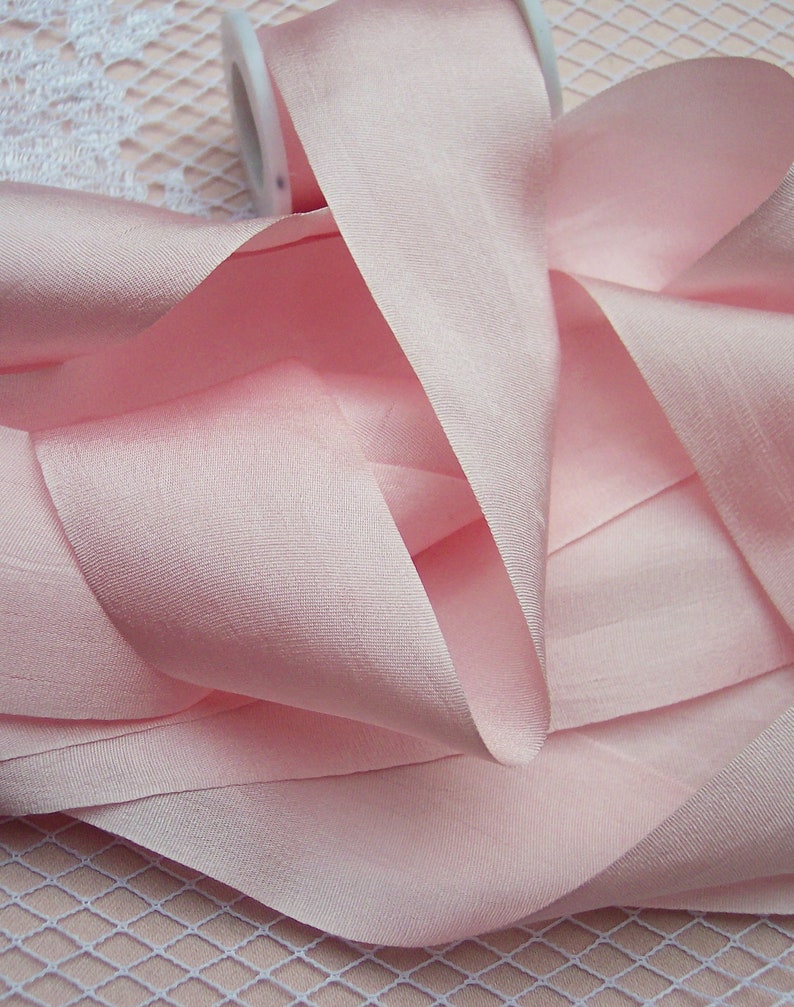 100/% PURE SILK RIBBON 36MM 1 1//2/" WIDE ~IVORY ~COLOR ~ 5 YRDS