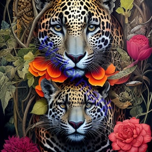 Spirit of the Jungle Cat – Spiritual Poster for Courage, Freedom and Intuition