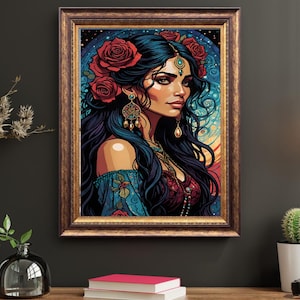 Póster de bellas artes boho gitano espiritual