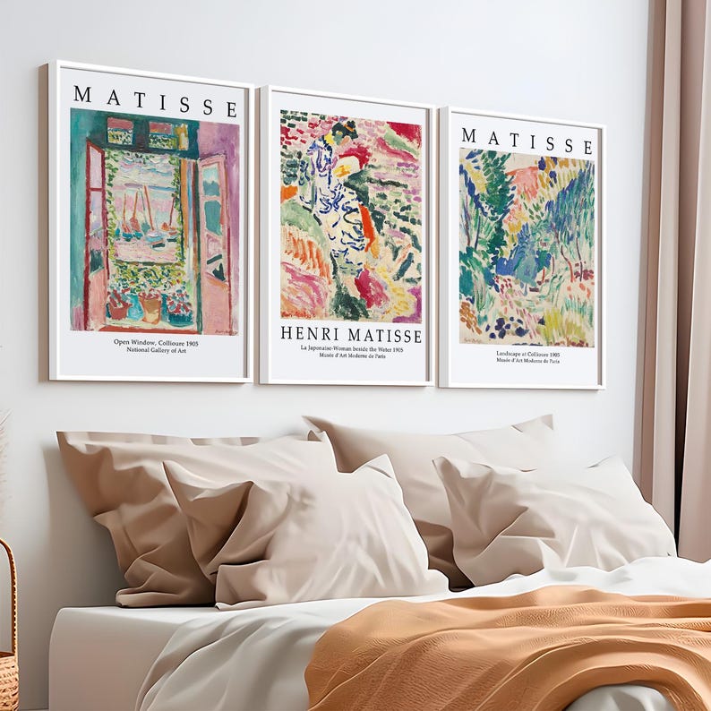 Set of 3 Posters Prints Henri Matisse Modern Wall Art Home Decor Multi ...