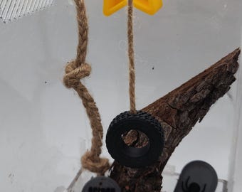 Jumping spider Tire swing 3d printed enclosure decor