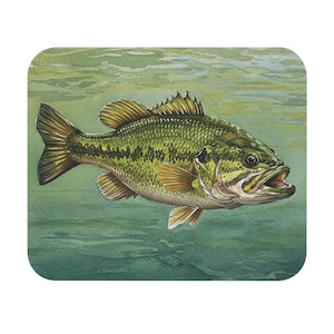 Largemouth Bass Mouse Pad | Bass Fishing Desk Mat | Underwater Scene Mousepad | Fishing Gift