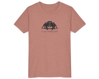 Youth Jumping Spider Shirt: Bug Lover Graphic Tee for Boys Girls