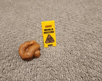 Funny Prank World Record Floor Sign, Dollhouse Miniature
