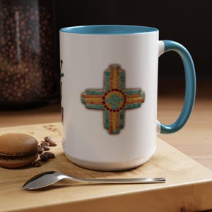 New Mexico Zia Mug Mosaic Sun Coffee Cup NM Pride Gift Tribal Symbol Art