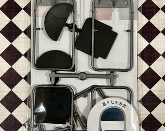 1/12 Scale Office Folding Chair Miniature Diorama Set | Made in Japan