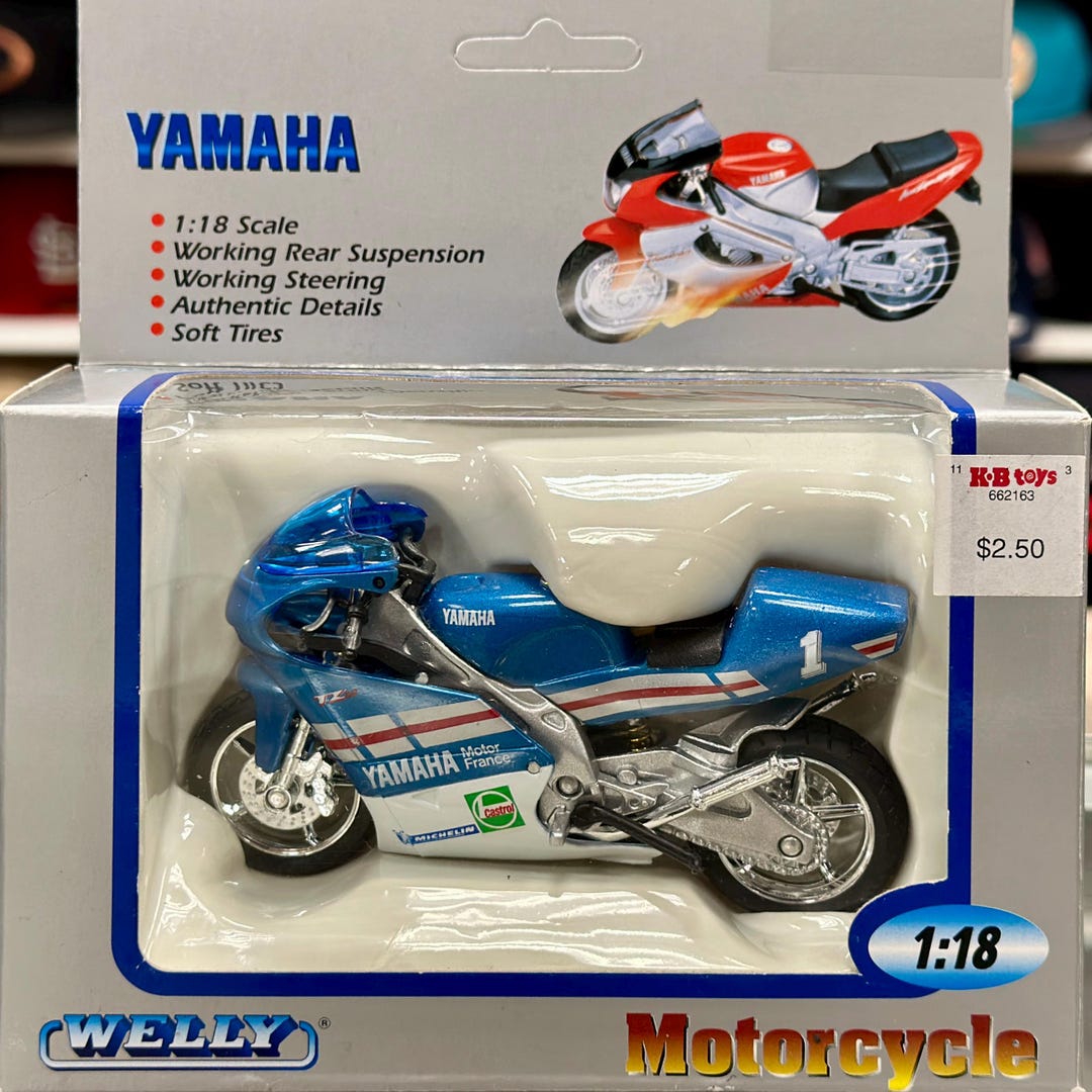 1/18 Yamaha TZ250M Factory Motorcycle Motorbike Welly 2 Wheeler