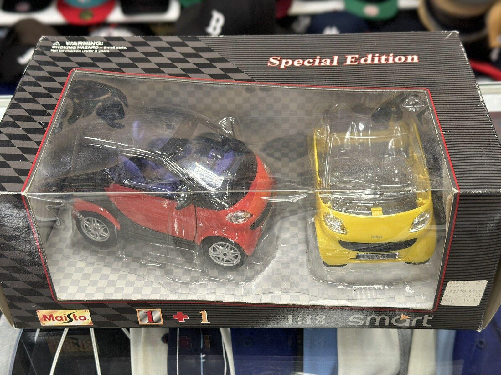 Maisto Smart 1:18 スペシャルエディション 1/18 Smart Car Bundle Red and Yellow Vintage Maisto | Very Rare - Etsy