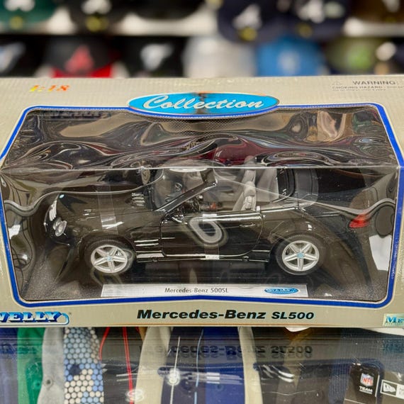 1/18 Mercedes Benz SL500 Nero Black WELLY Diecast Car | New - Etsy