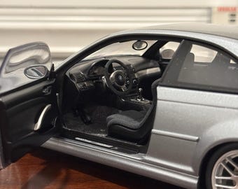 BMW M3 CSL E46 Diecast Model Car: Autoart 1/18 Scale, Steel Grey