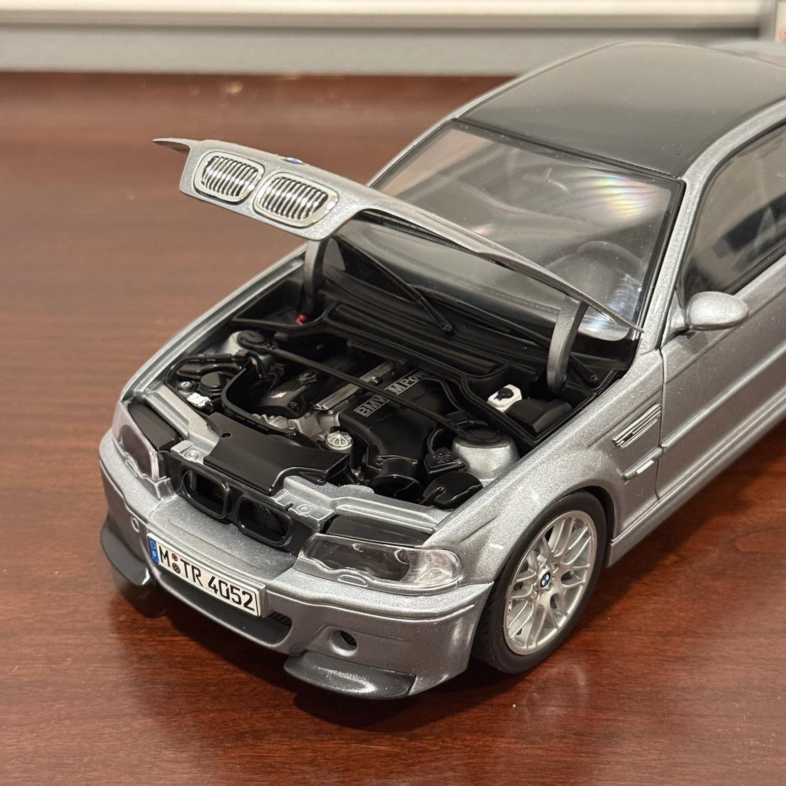 BMW M3 CSL E46 Diecast Model Car: Autoart 1/18 Scale, Steel Grey