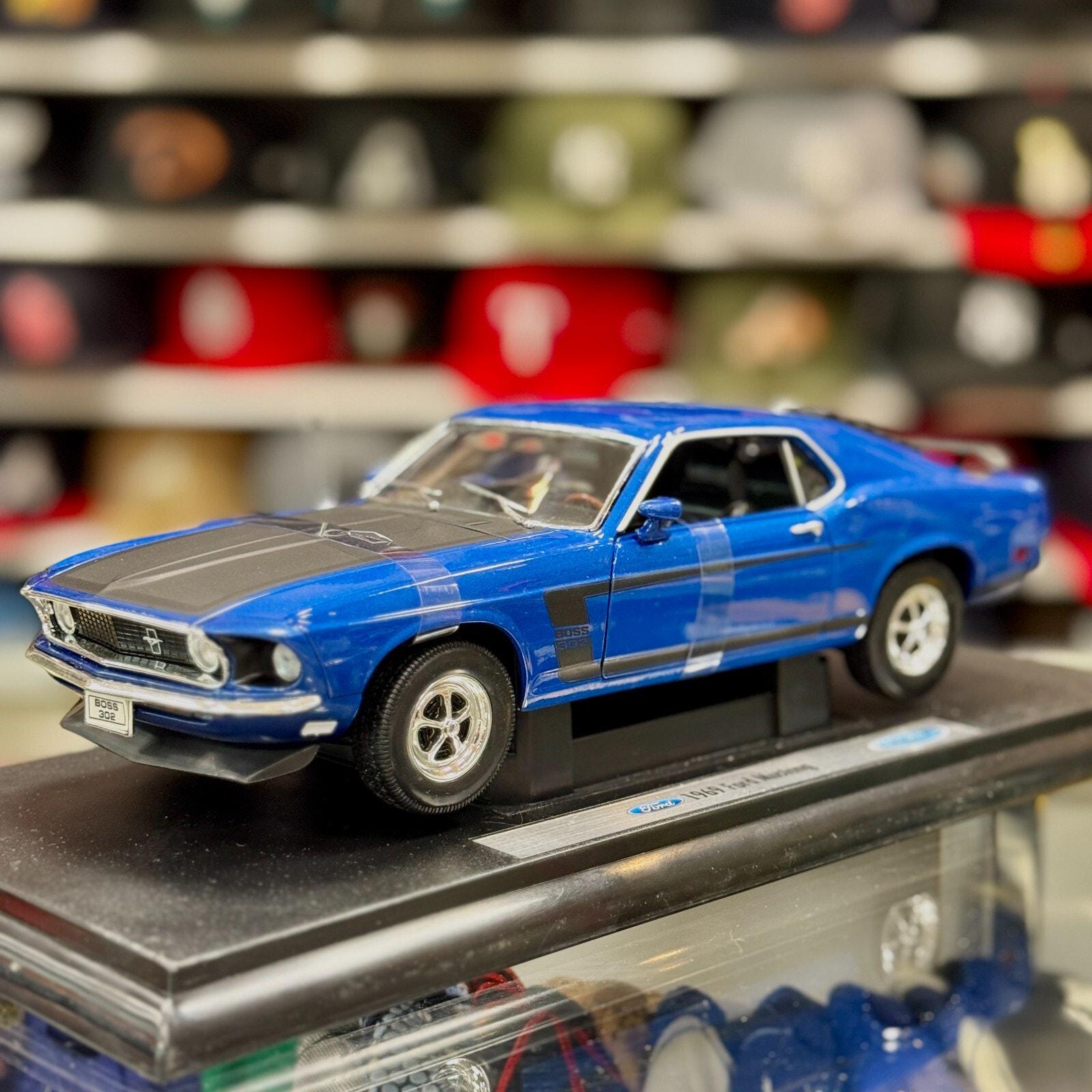 1/18 1969 Ford Mustang Boss 302 Blue WELLY Diecast Car | New - Etsy