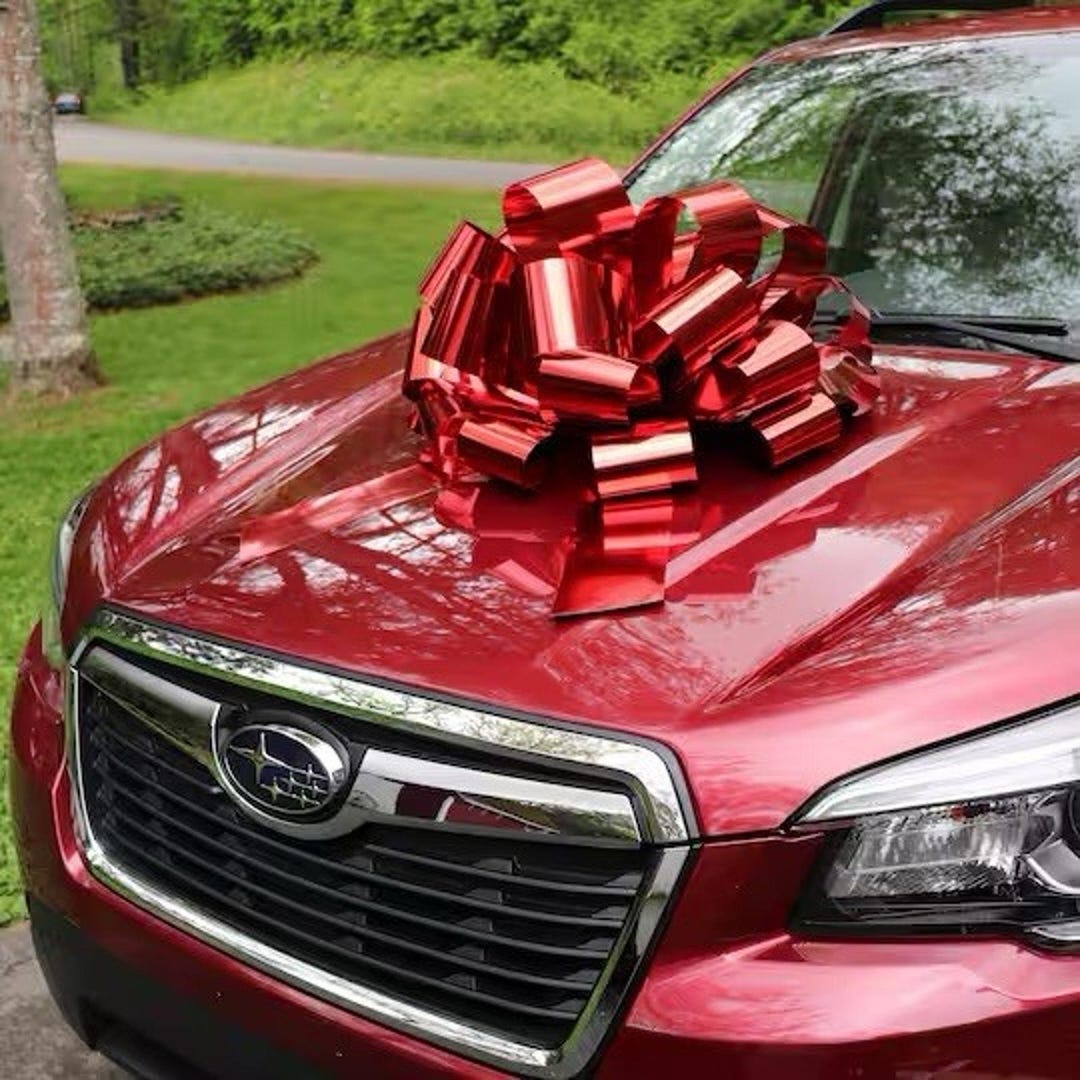 Large Red Car Bow Ribbon for Gift Decoration Wide Fully Assembled ...