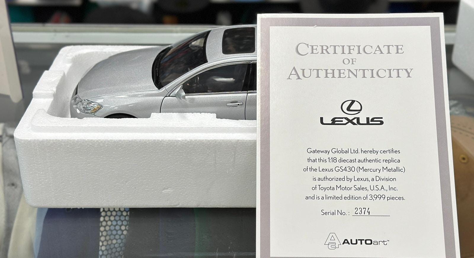 1/18 Scale Lexus GS430 Silver Autoart New With Certificate | New
