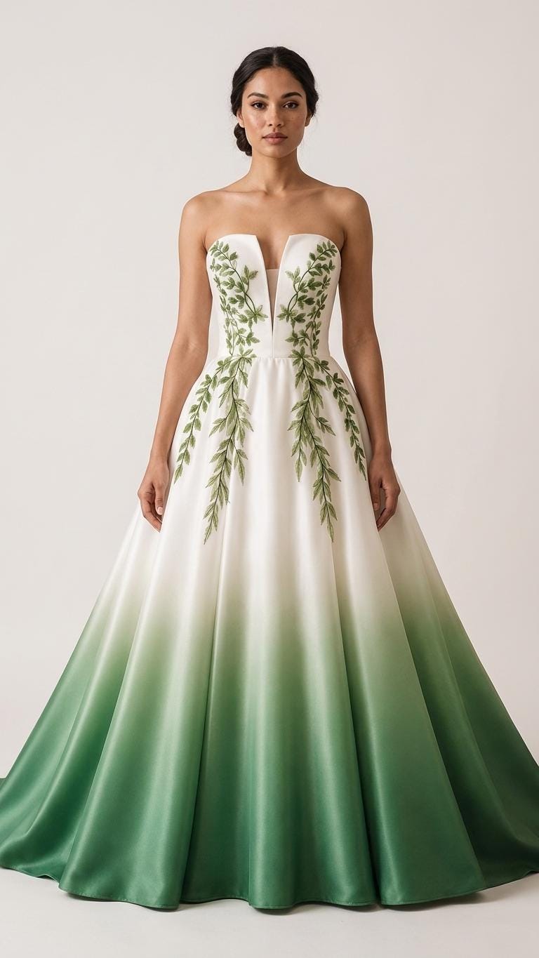 Green Ombre Wedding Dress - Etsy Green Ombre Wedding Dress - Etsy