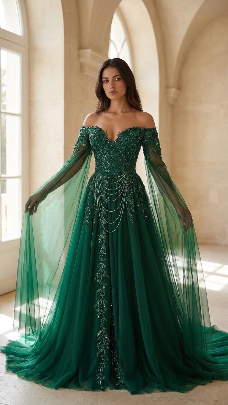 Dark Green Fantasy Dress