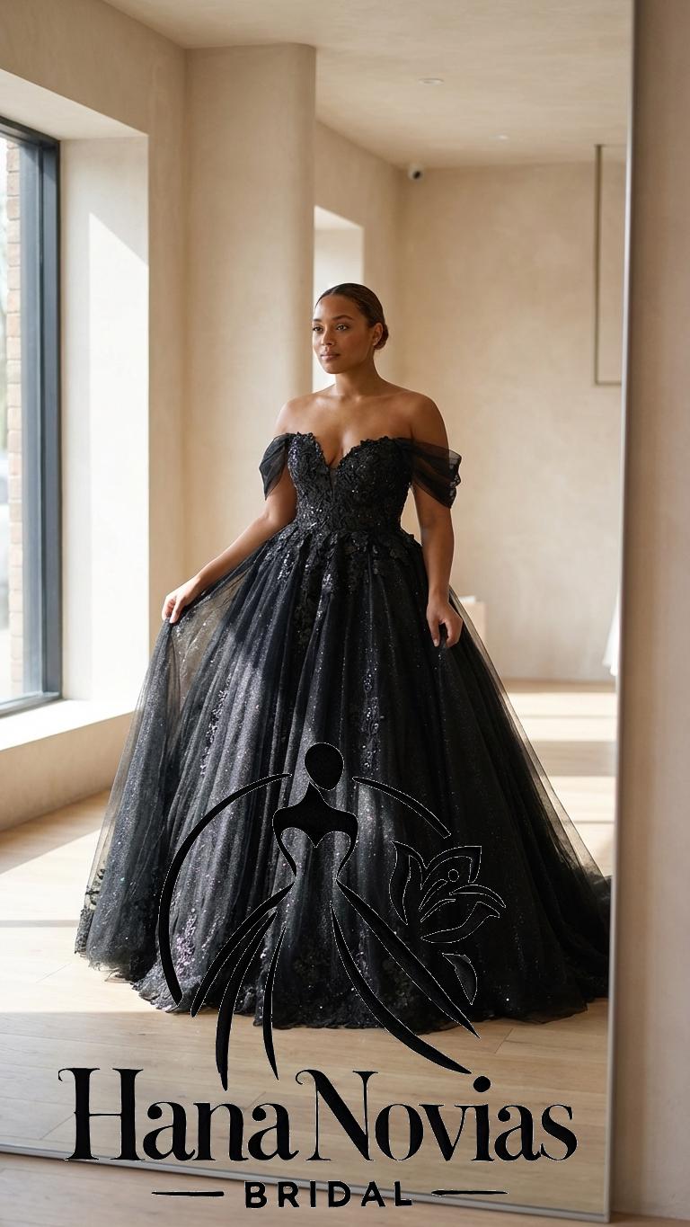 Gothic Black Wedding Dress • off Shoulder Ball Gown • Lace Corset ...