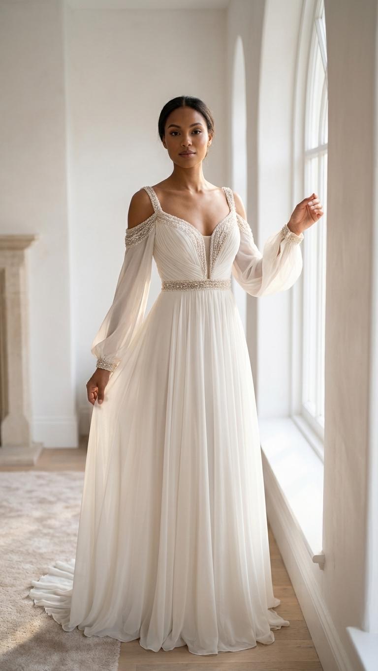 brown glitter dress Prom Fitted Long Corset Sequin Formal LaDivine S534 Delicate hand Champagne Wedding Dresses Reformation - Brown Silk Color:#48-Mocha