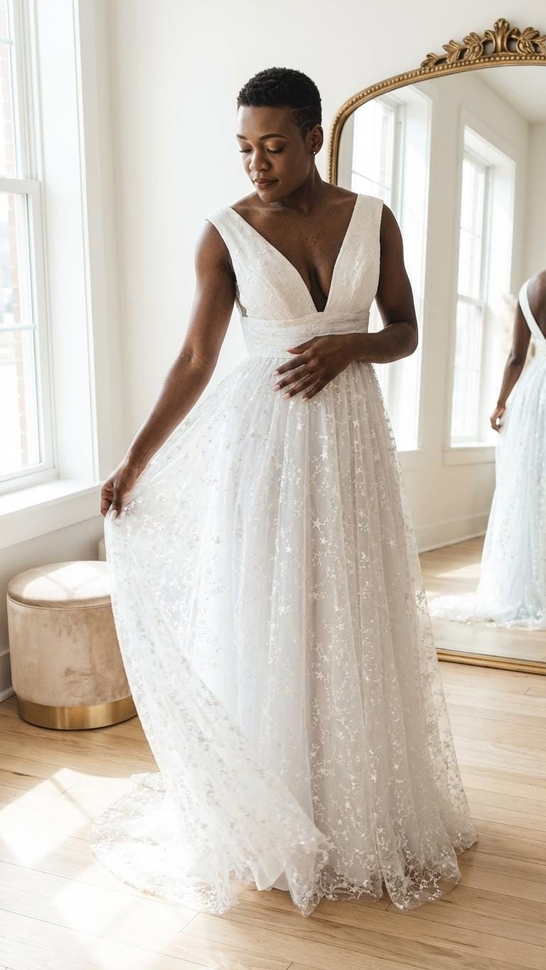 chinese dress ladies A-line Spaghetti Straps Rustic Wedding Dresses Star Decoration Bridal