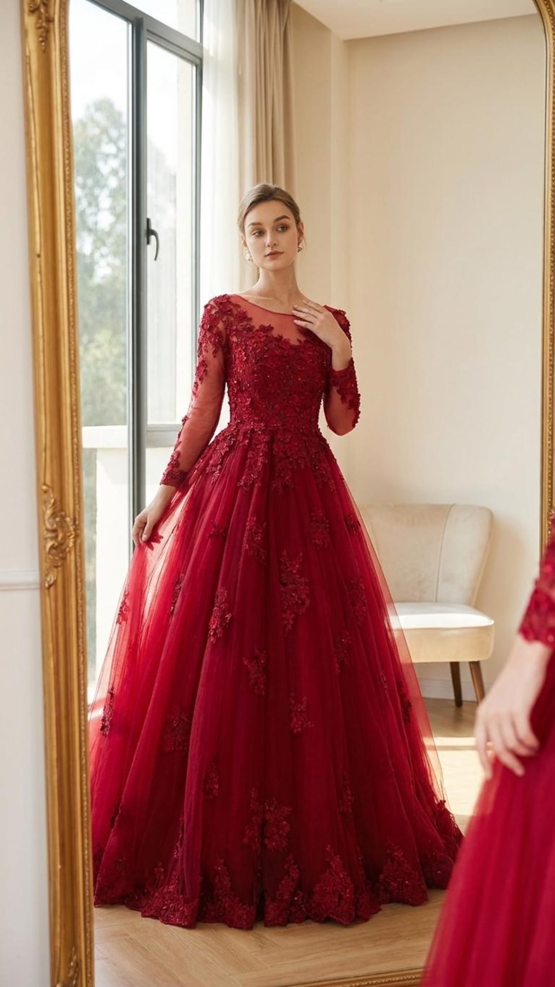ruby red formal dresses Red Satin Christmas Princess Dress for Girls | Pageant Gown
