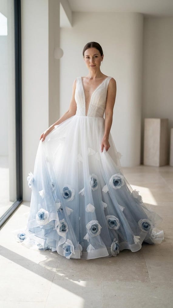 midi dress light blue Simkhai Kenlie Mixed Media Bubble Midi Dress, Blue, Women's, Medium, Cocktail & Party Wedding Guest Dresses Midi Dresses