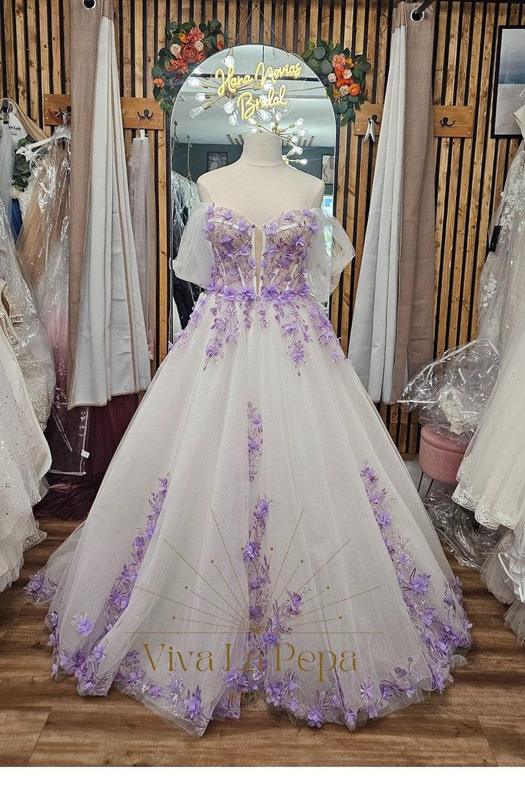 Sale Whimsical Lavender Flower Gown
