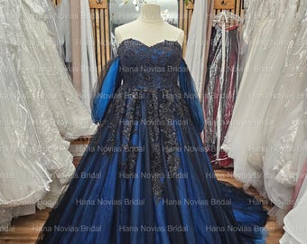 wedding dresses black and blue Amarra 89506 Long Fitted Prom Beaded Corset Dress – The Dress Outlet main image 0