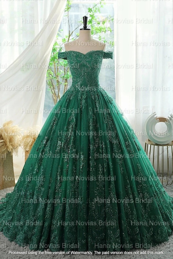 Tulle Fedeli Abiti Da Cerimonia Abito Da Ballo Verde Smeraldo