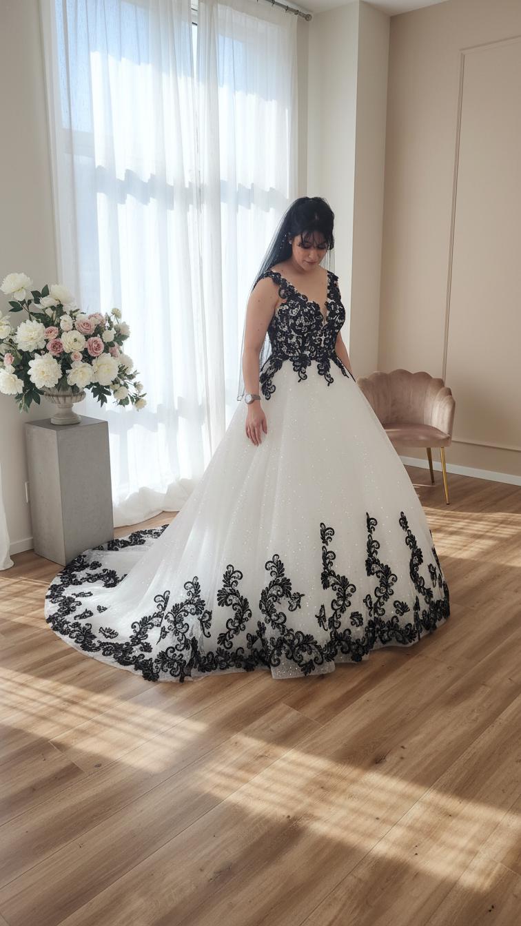 black bride dresses Gothic Black Wedding Dresses Plus Size