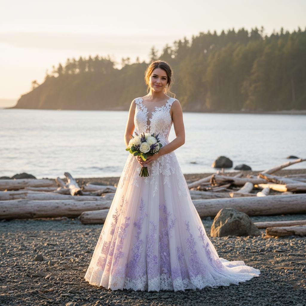 fitted lace wedding dress Colored Wedding Dresses, Purple and White Wedding Dress, Ombre Wedding  Dress prom Dress cg11274