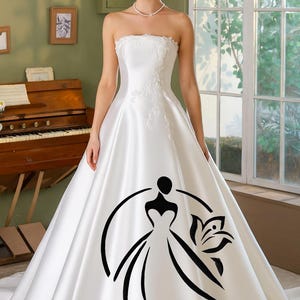 Phanessa Strapless Mikado Ball Gown Wedding Dress • Classic Princess Bridal Gown with Lace Appliqués & Rhinestone Detail • Chapel Train