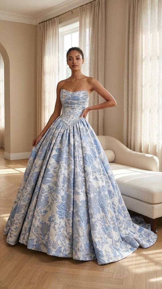 blue and silver wedding dress Light Ball Gown Jacquard Satin Princess Bridal Gown Sweetheart Dress Phantacee x-sibling-handle:pandorea-layered-mini-dress-merlot ELIZABETH and JAMES Black Style:01770 shoulder sleeves add an