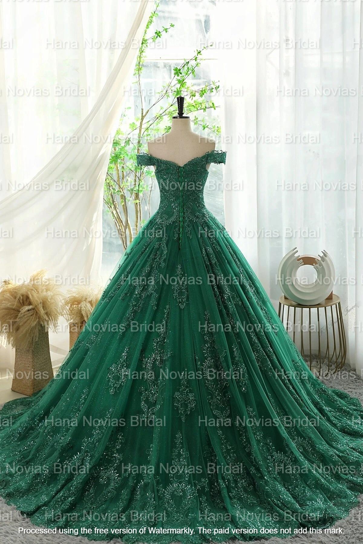 Anoki Emerald Green Ball Gown Off-the-shoulder Tulle Dress With Lace Appliqu, Sequins & Sweetheart Bodice Wedding, Quinceaera Formal - Etsy Anoki Emerald Green Ball Gown Off-the-shoulder Tulle Dress With Lace Appliqu, Sequins & Sweetheart Bodice Wedding, Quinceaera Formal - Etsy