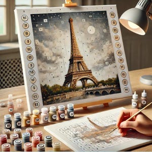 Chef-d'oeuvre de la peinture à numéros de la Tour Eiffel