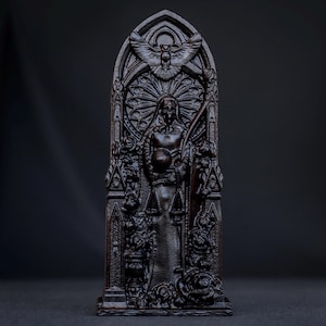 Santa Muerte Wooden Statue, statuette of the goddess Santa Muerte