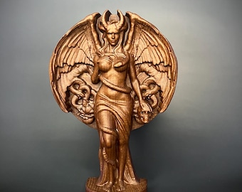 Lilith Wooden Statue, statuette of the goddess Lilith