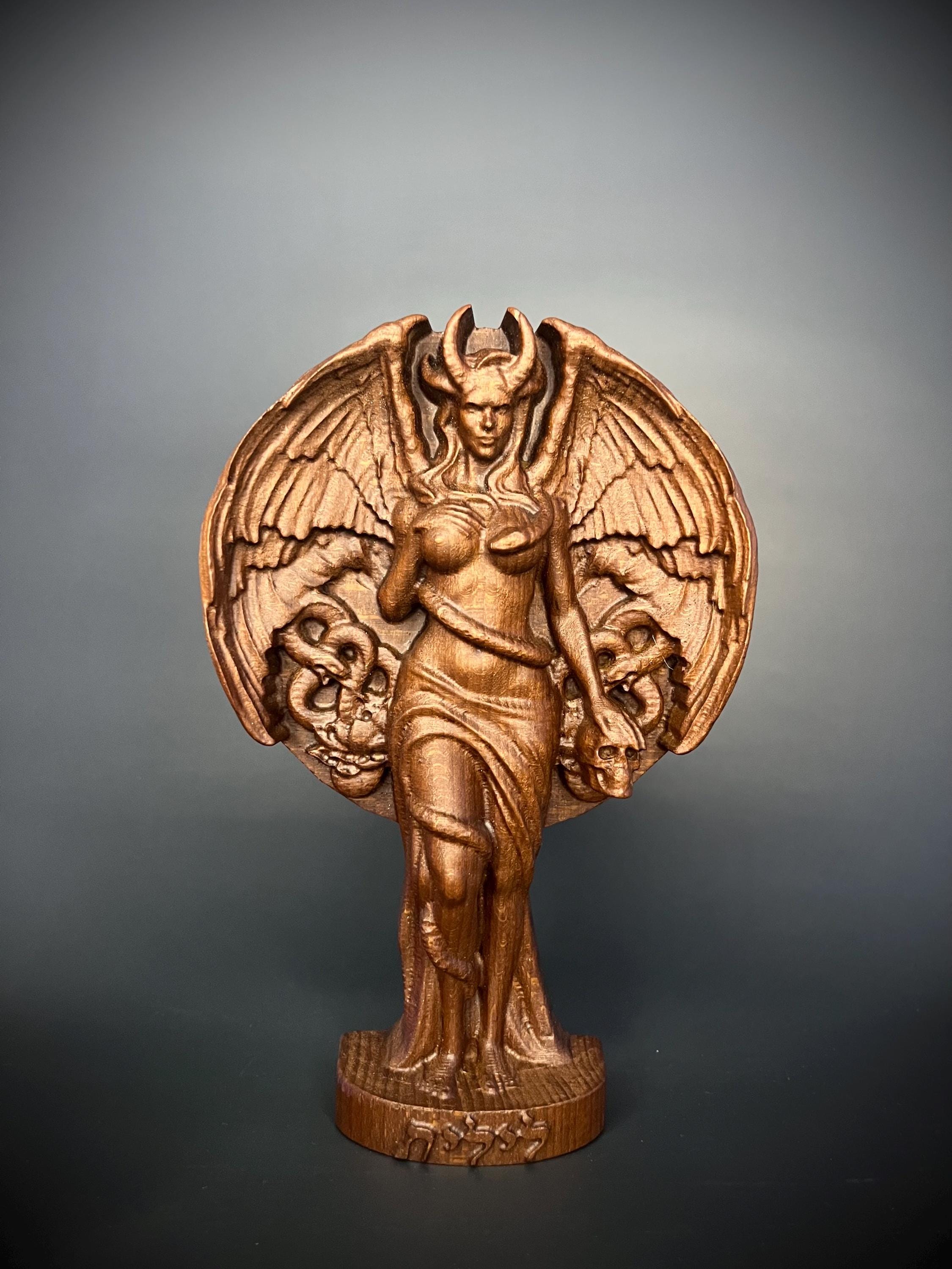 Lilith Wooden Statue, Statuette of the Goddess Lilith - Etsy