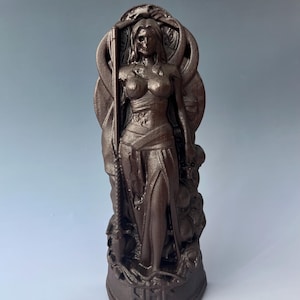 Hel Wooden Statue, wooden figurine of the goddess Hel, Norse goddess of death