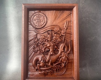 Asmodeus wooden panel, 3D Wooden Picture