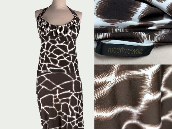 Ensemble De Bain Roberto Cavalli Vintage Années 2000 – Tankini Imprimé Girafe, Taille 38, Occasion