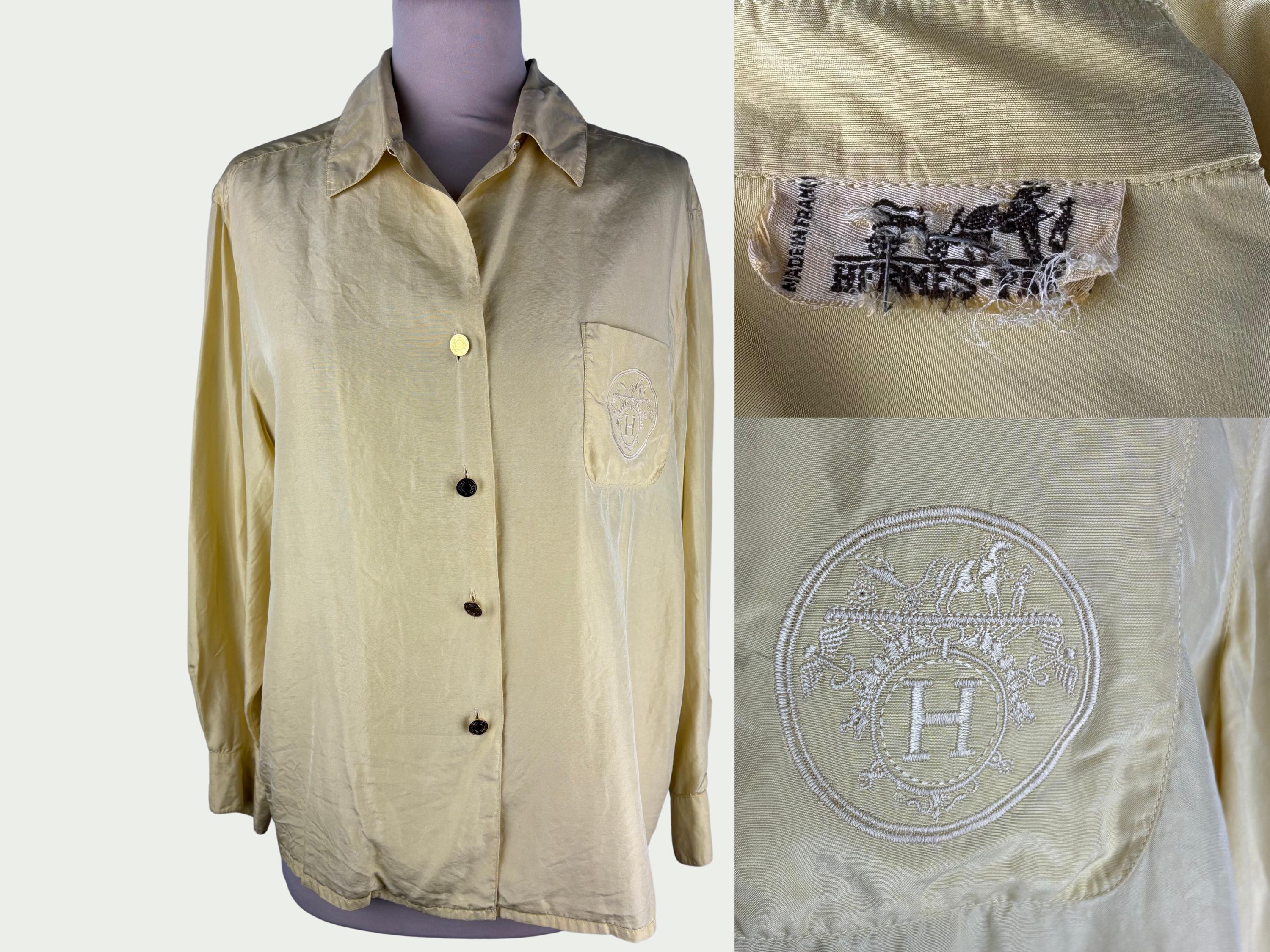 Hermes Silk Shirt - Etsy Hermes Silk Shirt - Etsy