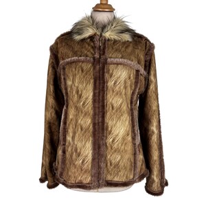 Veste Fourrure Vintage Années 70 - Couleur Orange, Taille 38, Style Bomber - Occasion Très Bon état