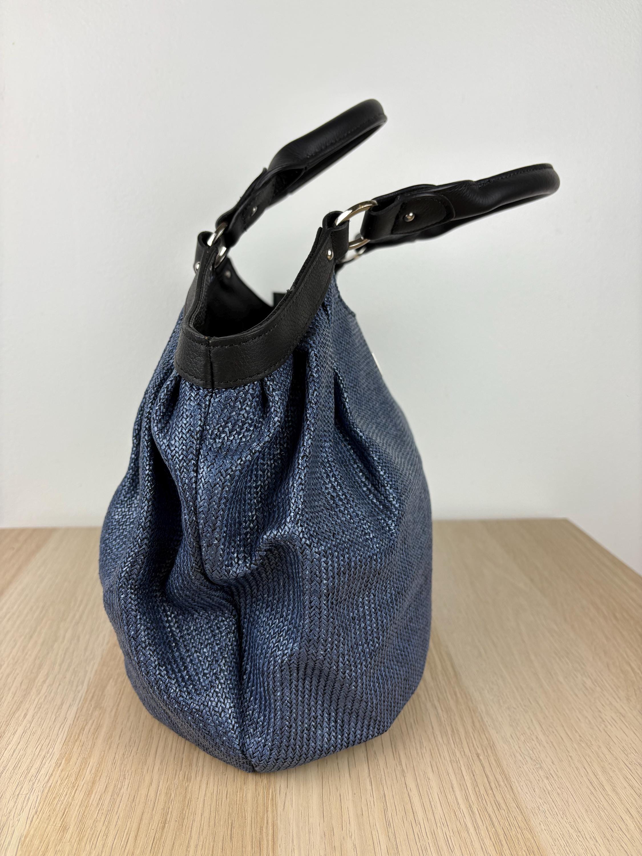 Sac à Main Vintage Guy Laroche Années 90 - Bleu Marine, Porté épaule, Format Moyen