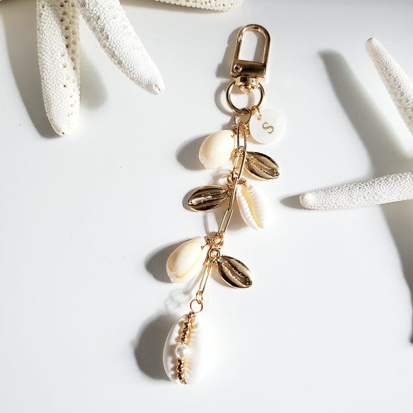 Personalized Coastal Bag Charm |Seashell Tote Bag Charm| Custom Keychain| Beach Bag Charm | Coastal Charm | Gifts for Her| Bridesmaid Favor